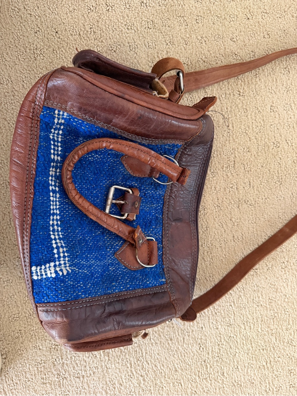 Handcrafted Moroccan Kilim Leather Bag